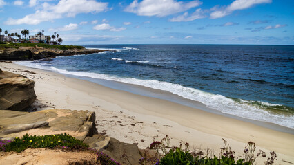 Empty beach at the La Jolla cove California, due to covid-19 pandemic 