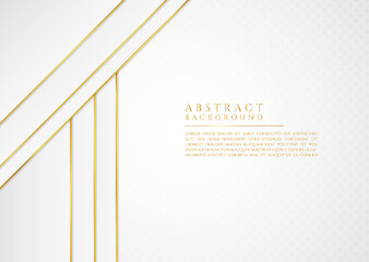 Luxury frame triangle and square shape white and gold color background