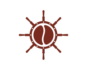 Obraz premium ship control wheel with coffee bean inside