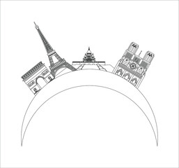 Paris city skyline in France. illustration for web and mobile design.