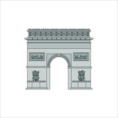 Paris city triumphal arch. illustration for web and mobile design.