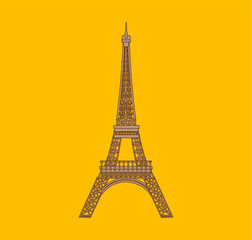 Fototapeta na wymiar Eiffel Tower Paris city. illustration for web and mobile design.