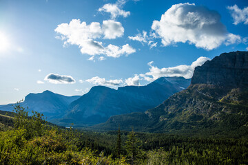 mountains and clouds, Glacier National Park, Montana