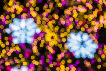 defocused christmas lights background for text input