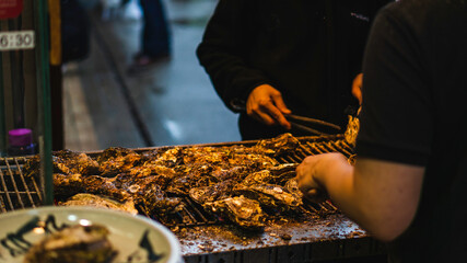 牡蠣焼きの風景