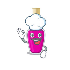 Pink nail polish chef cartoon drawing style wearing iconic chef hat