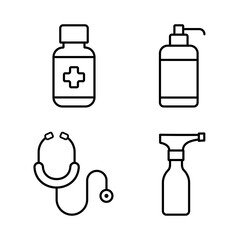 set of icons coronavirus protection, protective measures, coronavirus symptoms