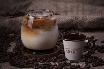 Coffee Milk With Syrup Flavour