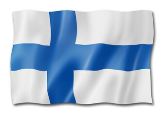 Obraz premium Finnish flag isolated on white