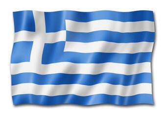 Naklejka premium Greek flag isolated on white