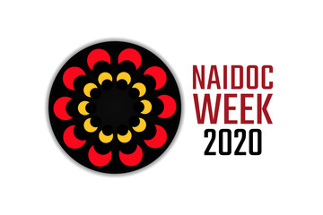 Celebrating NAIDOC Week. Holiday concept. Template for background, banner, card, poster with text inscription. Vector EPS10 illustration.