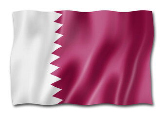 Qatar flag isolated on white