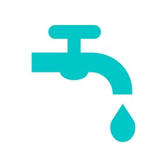 Vector icon of water faucet, water source.