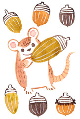 ネズミとどんぐり