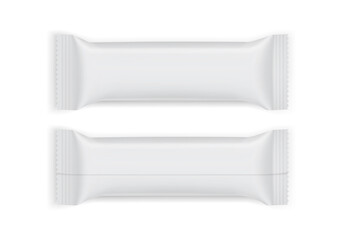 white paper packaging top and bottom view isolated on white background