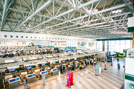 Milan. Italy - May 23, 2019: Interior of Malpensa Airport. Airport Hall of Departures.