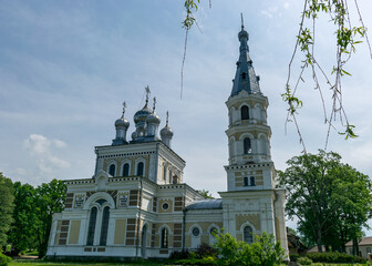 St. Alexander Nevsky Church in Stameriena, Latvia, on a sunny summer day.