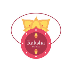 Raksha bandhan pink circle wristband detailed style icon vector design