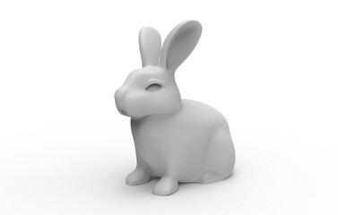 Little 3D Bunny Funny grey