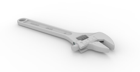 Wrench - 3D rendering white isolated
