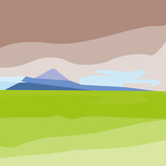 Mountain landscape in the style of minimalism