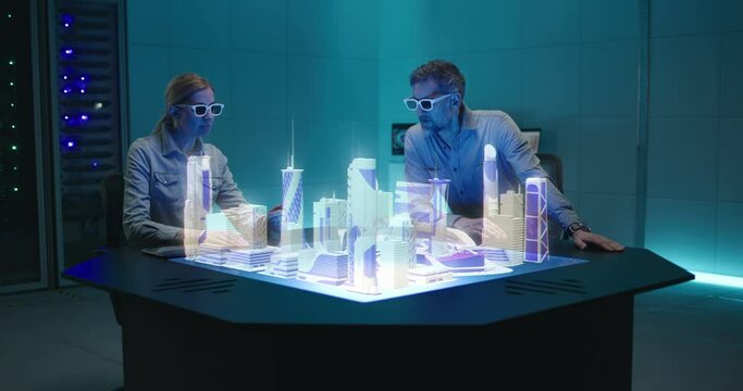 Architects discussing urban development