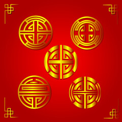 Obraz premium The Chinese lucky symbol logo for Lunar new year with red background