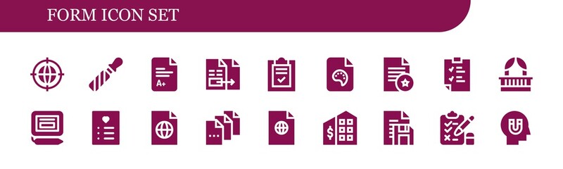 Modern Simple Set of form Vector filled Icons