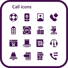 Modern Simple Set of call Vector filled Icons
