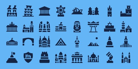 monument icon set