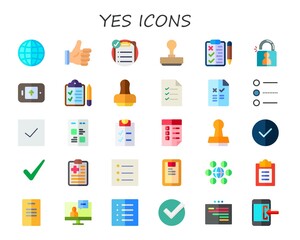 Modern Simple Set of yes Vector flat Icons
