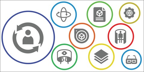 Modern Simple Set of three Vector filled Icons