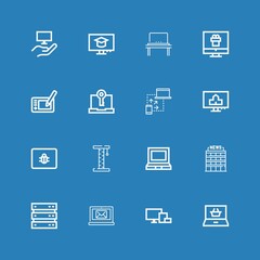 Editable 16 laptop icons for web and mobile