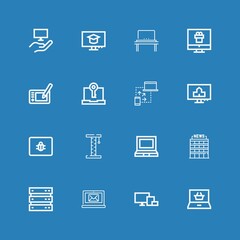 Editable 16 laptop icons for web and mobile
