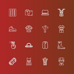 Editable 16 clothing icons for web and mobile