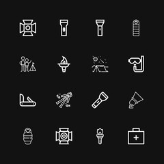 Editable 16 flashlight icons for web and mobile