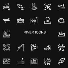 Editable 22 river icons for web and mobile