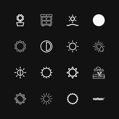 Editable 16 sunny icons for web and mobile