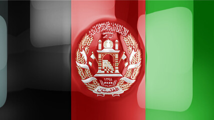 3D intro illustration intro representation of the flag and country of Afganistan