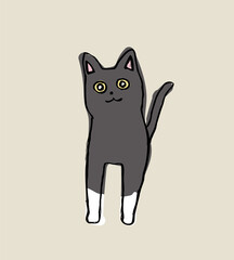 Pointed cat
 vector illustration