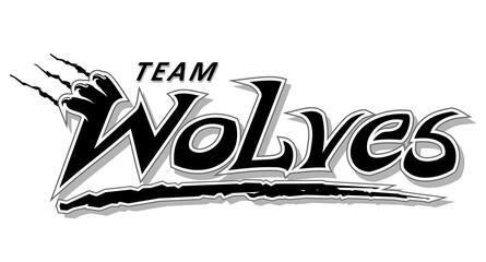 Wolves Team Monogram Design Composition