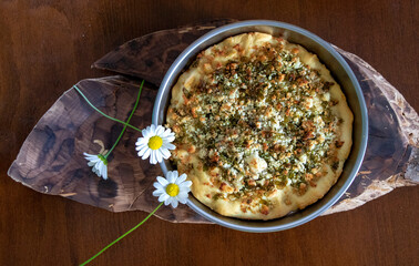 Indispensable flavors of Turkish cuisine. Cheese pizza is pork in the image.