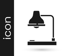 Grey Table lamp icon isolated on white background. Table office lamp. Vector Illustration.