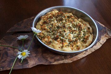 Indispensable flavors of Turkish cuisine. Cheese pizza is pork in the image.