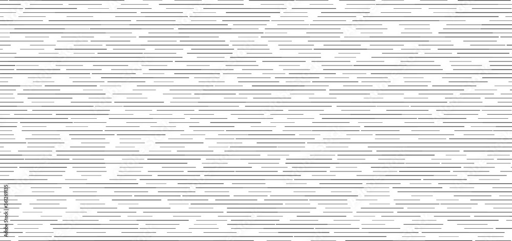 Wall mural abstract black horizontal dashed lines seamless pattern on white background