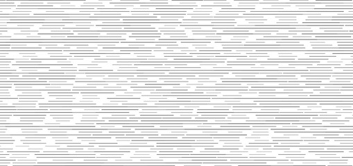 Abstract black horizontal dashed lines seamless pattern on white background