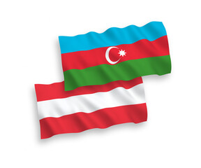Flags of Austria and Azerbaijan on a white background