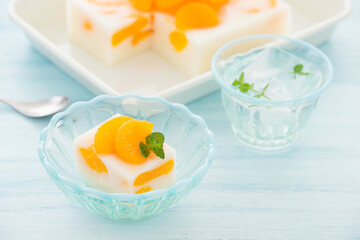 みかん缶の牛乳寒天