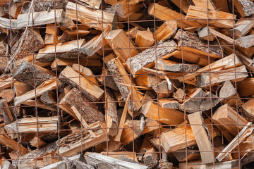 cut pine tree inside an Italian forest. Cross section of a young pine tree