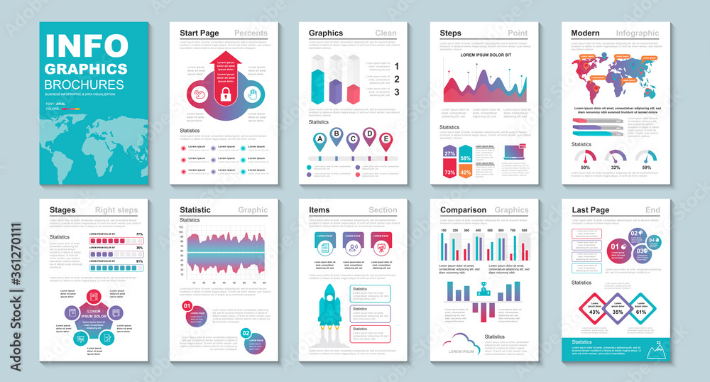 Poster infographic brochures data visualization vector design template. can be used for info graphic, resum